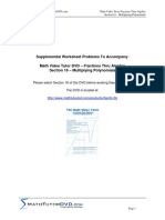 Supplemental Worksheet Problems To Accompany: Math Video Tutor DVD - Fractions Thru Algebra Section 16 - Multiplying Polynomials