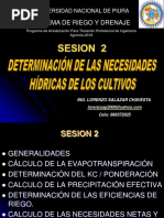 Determinacion de Las Necesidades Hidricas de Los Cultivos