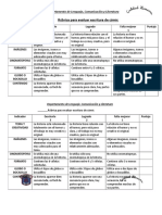 Rúbrica para Evaluar Escritura de Cómic