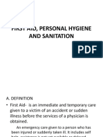 First Aid Personal Hygiene and Sanitation 2