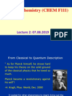 Lecture 2 - CHEM F111 - 1sem 2019-2020 - Quantum Chem