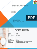 Case Report: Hypothyroidism E.C Post Sub Total Tyroidectomy