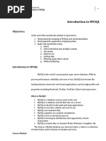 Introduction To MYSQL: Objectives