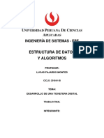 Estructura de Datos y Algoritmos Trabajo Final