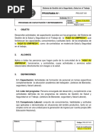 PRG-SST-001 Programa de Capacitación y Entrenamiento