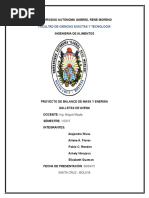 BALANCE de MASA Y ENERGIA Elaboracion de Galletas de Avena