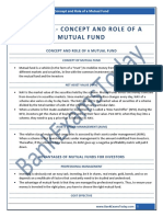 Concept and Role of A Mutual Fund