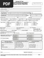 Form "F" Office of The Motor Registration Authority / Excise & Taxation Depatment Islamabad Capital Territory