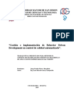 Gestión e Implementacion de BDD en Control de Calidad