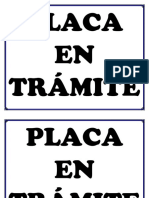 Placa en Trámite