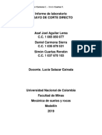 Informe de Laboratorio ENSAYO DE CORTE DIRECTO PDF