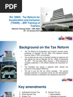 RA 10963: Tax Reform For Acceleration and Inclusion (Train) - BIR Training of