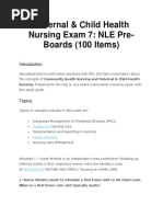 Maternal & Child Health Nursing Exam 7: NLE Pre-Boards (100 Items)