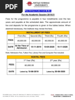 Fee Schedule B.ed