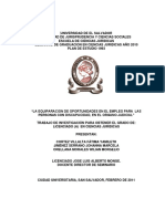 La Equiparacion de Oportunidades en El Empleo para Las Personas Con Discapacidad, en El Organo Judicial