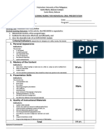 Oral Report Evaluation Rubric