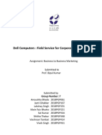 Dell Computers: Field Service For Corporate Clients (A) : Group Number: 7