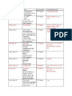 The Drowsy Chaperone Schedule