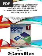 District-Wide Training-Workshop of Teachers On The 12 Ppst-Learning Resource Packages and The Contextualized Rpms Rubrics of The Different Indicators