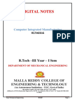 Computer Integrated Manufacturing Digital Notes