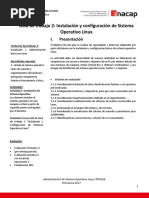 Guia de Trabajo 2 Instalación y Configuración de Sistema Operativo Linux