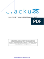 SSC CHSL 7 March 2018 Evening Shift: Downloaded From Https://cracku - in