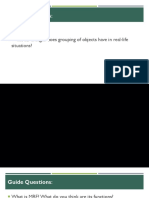 Guide Questions:: Why Group? What Advantages Does Grouping of Objects Have in Real-Life Situations?