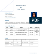 Curriculum Vitae of NAJU AKTER..