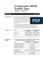 Ultra High Temperature 100 HT Adhesive Transfer Tapes: 9082 9085 9082UV 9085UV