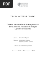 LLÁCER - Control en Cascada de La Temperatura de Un Reactor Continuo de Tanque Agitado Encamisado