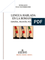 Lengua Hablada en La Romania - Español, Francés, Italiano - Koch y Oesterreicher