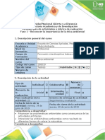 Guía de Actividades y Rúbrica de Evaluación - Fase 1 - Reconocer La Importancia de La Ética Ambiental