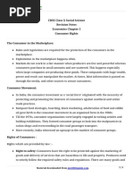 CBSE Class X Social Science Revision Notes Economics Chapter 5 Consumer Rights