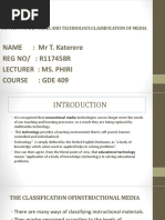 NAME: MR T. Katerere REG NO/: R117458R Lecturer: Ms. Phiri Course: Gde 409