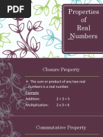 Properties of Real Numbers