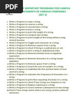 List of Important Programs For Campus Placements of Various Companies (SET-3)