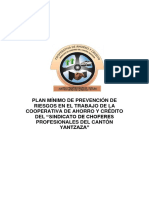 Plan Mínimo de Prevención de Riesgos en El Trabajo de La Cooperativa de Ahorro y Crédito Del