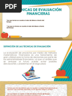 Tecnicas de Evaluación Financieras