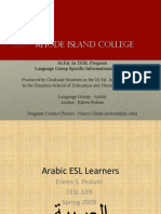 Arabic ESL Learners