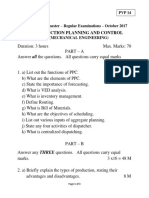 Production Planning and Control: Code: ME7T2