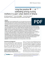 Factors Infuencing The Practice of Exclusive Breastfeeding Among Nursing Mothers in A Peri Urban District of Ghana