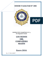 Instructivo Masonico N°3 - Ii Grado - Signos Del Comp