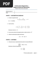 Prueba Diagnóstica Simulación de Procesos 2016