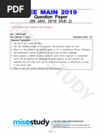 JEE Main 2019 Question Paper 09 Jan 2019 Shift 2 by Govt