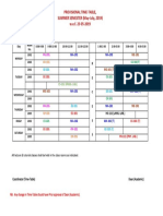 Time Table Summer