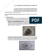 Características de Las Lesiones Por Proyectiles de Armas de Fuego Cortas