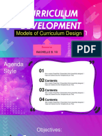 Curriculum Development: Models of Curriculum Design