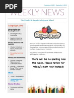 Weekly Newsletter - September 2-6