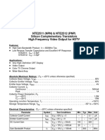 NTE2511 (NPN) & NTE2512 (PNP) Silicon Complementary Transistors High Frequency Video Output For HDTV