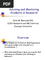 Research Advising & Mentoring